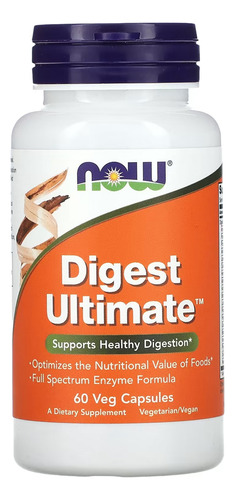 Digest Ultimate Now Foods 60 Veg Cápsulas Produto Importado