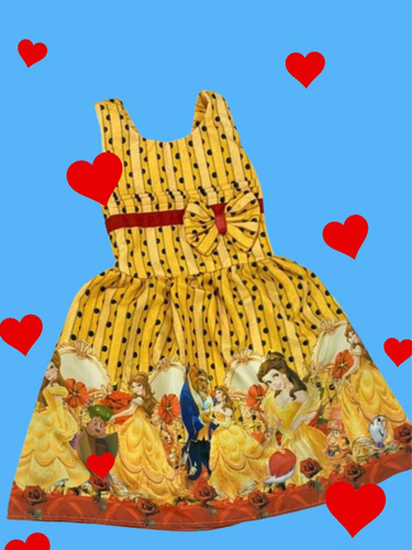 Vestido De Festa Infantil Temático A Bella E A Fera