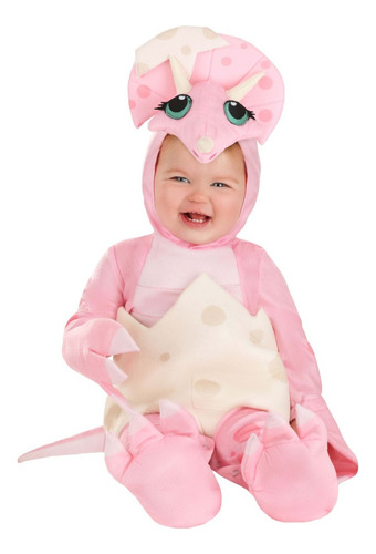Disfraz/cosplay Dinosaurio Bebe Triceratops Rosa Para Bebe