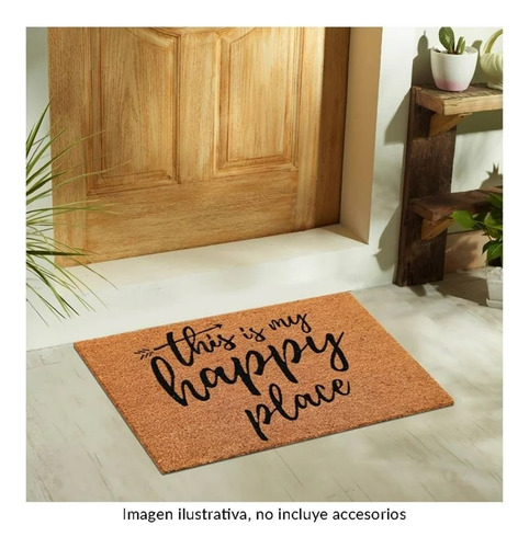 Tapete Entrada De Coco This Is My Happy Place 60cm