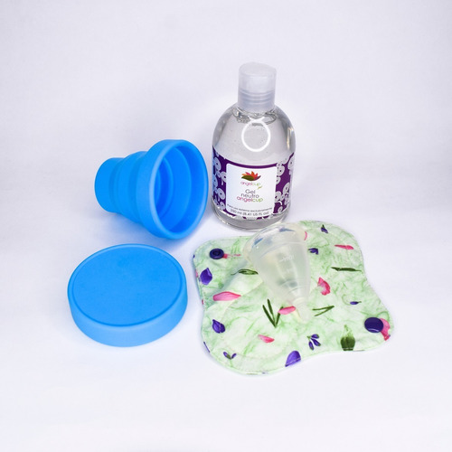 Copa Menstrual Angel Cup + Vaso +3 Pantis + Gel Neutro 250ml