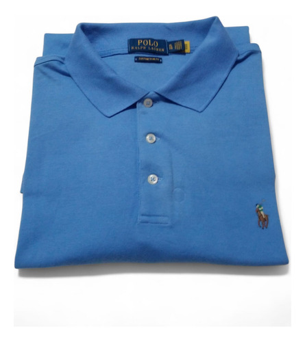 Playera Polo Ralph Lauren Custom Slim Fit Azul Soft Talla Xl (Usado)