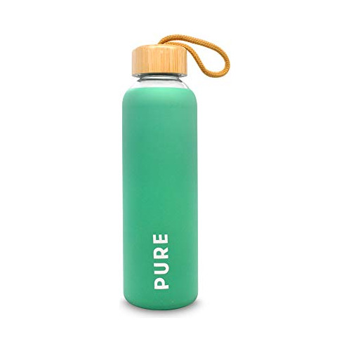 Botella De Agua De Vidrio De 17 Onzas Funda De Silicona...