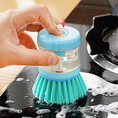 Escova Lava Louça Dispenser Dosador De Detergente Cozinha