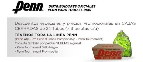Imagen 2 de 6 de Tubo Penn 3 Pelotitas Tenis Padel Court One Pelotas Entrenamiento Tennis Paddle