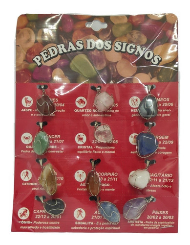  Pedra Dos Signos Cristal Natural Use Como Colar Ou Pingente