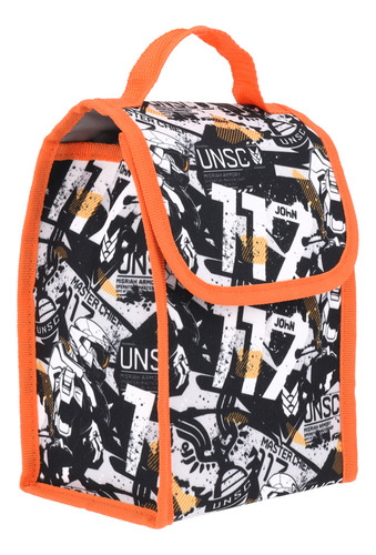 Set Mochila Lonchera Y Lapicera Halo Infinite Unsc 3 En 1 Color Negro Diseño De La Tela Lisa