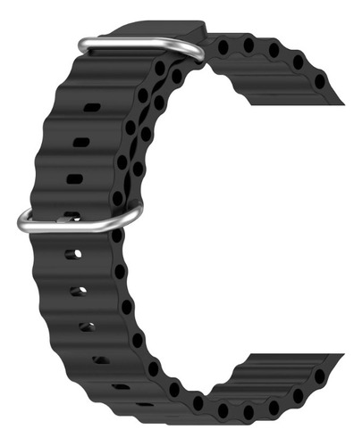 Pulseira Oceano Compatível Smartwatch W68+ Ultra Series 8 Cor Preto 42 Ao 49mm