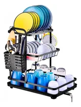 Comprar Escurridor De Platos Estante Secaplatos 3 Niveles Negro