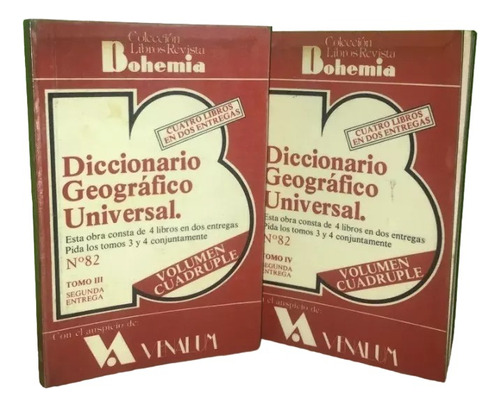 Libro, Diccionario Geográfico Universal, Tomo 3 Y 4.