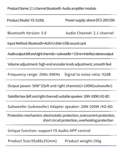 -módulo De Placa Amplificadora De Audio De 2.1 Canales S100l