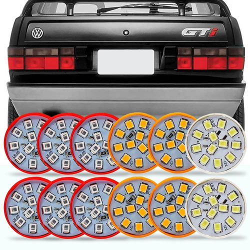 Kit 12 Lampada Led Para Lanterna Gol Quadrado 1987 88 A 1994