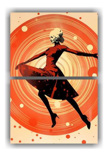 50x80cm Cuadro Mujer Bailando Sobre Un Vinilo Bastidor Mader