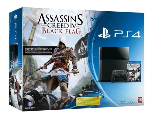 Sony PlayStation 4 500GB Assassin's Creed IV: Black Flag Bundle color negro azabache