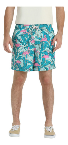 Traje De Baño Hombre Regular Fit Flamingo Jungle Dockers