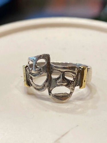 Luli Anillo Plata Oro Máscaras Teatro Caretas Unisex