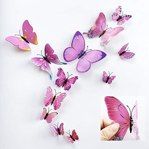 36pcs 3d Colorful Butterfly Wall Stickers Diy Art Decor