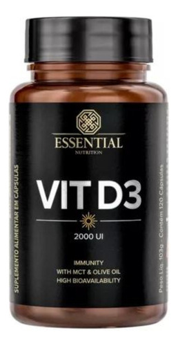 Vitamina D3 2000ui (120 Softgel) - Essential Nutrition