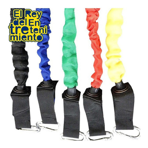 Set 5 Bandas Elásticas Forradas Resistencia + Bolso - El Rey