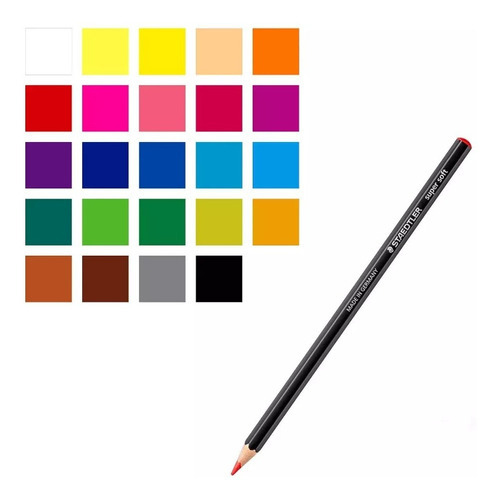 Lápis De Cor 24 Cores Supor Sof Staedtler