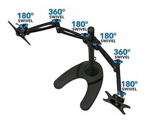 Imagen 4 de 6 de Mount-it! Soporte De Monitor Doble De Pie | Soporte De