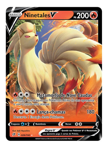 Carta Pokémon Ninetales V Rixa Rebelde