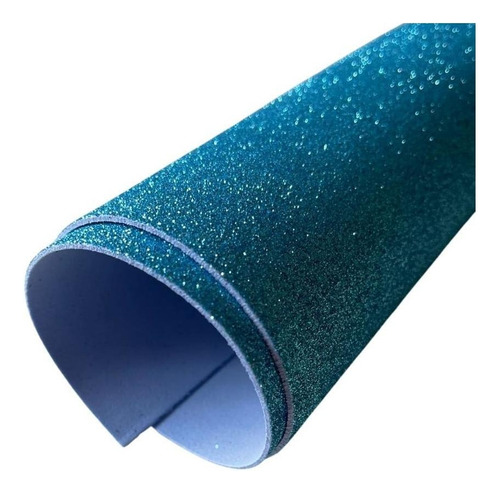 Eva Dubflex Com Glitter 40x48 - Pacote Com 10 Folhas - Cores Cor Azul-claro