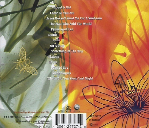 Cd Nirvana / Mtv Unplugged In New York (1994)