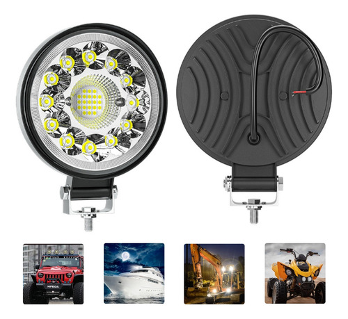 Par Farol De Milha Led 99w 6500k Auxilar Caminhão Barco Off