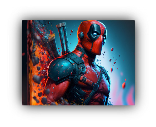 Arte De Pared Lienzo De Tela Deadpool Vision 45x30cm