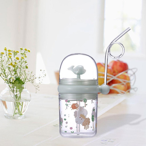 Vaso De Agua Para Bebé De 260 Ml Con Pajita A Prueba De