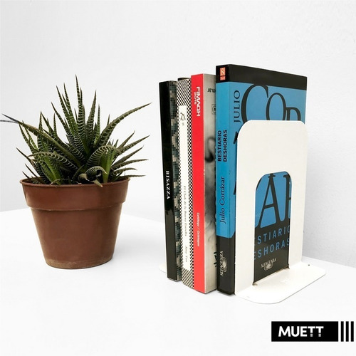 Imagen 6 de 10 de Sujeta Libros Pack X4 De Chapa Soporte Bibliotecas Muett