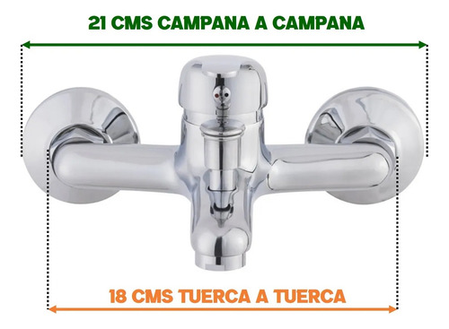 Monomando Llave Grifo Para Tina Ducha Modelo Colomba Taumm