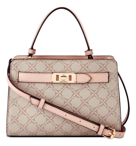 Bolsa Satchel Nine West Ngc553176 Mujer Acabado de los herrajes Niquel Color BEIGE/MULTI Color de la correa de hombro Beige Diseño de la tela Liso