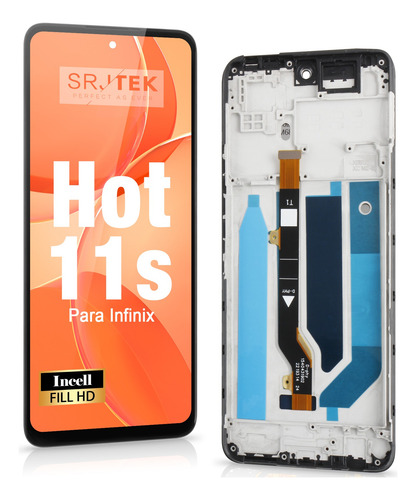 Tela Frontal Display Para Infinix Hot 11s X6812b Com Aro