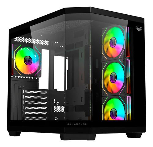 Gabinete Gamer Balam Rush Media Torre Tank Master Atx 4 Fan Color Negro