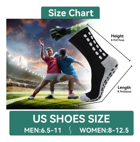 Zxoldzx 2/4/6 Pairs Men's Soccer Socks Grip Pads Non Slip