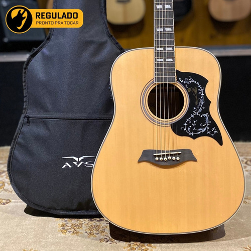 Violao Michael Vm925 Dt Natural Folk Elétrico + Bag Luxo