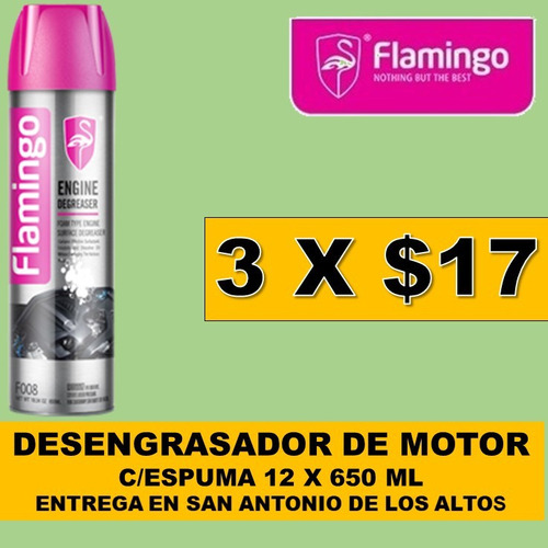 Desengrasante De Motor En Espuma Flamingo 650ml 3x$17