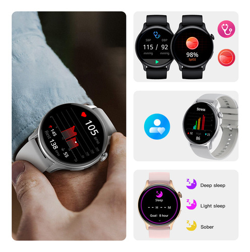 Reloj Inteligente Con Monitoreo De Salud Amoled Hd Bluetooth