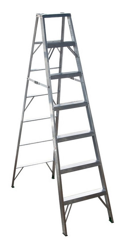 Escalera En Aluminio Tipo Tijera 7 Peldaños  2.10 Cm Altura