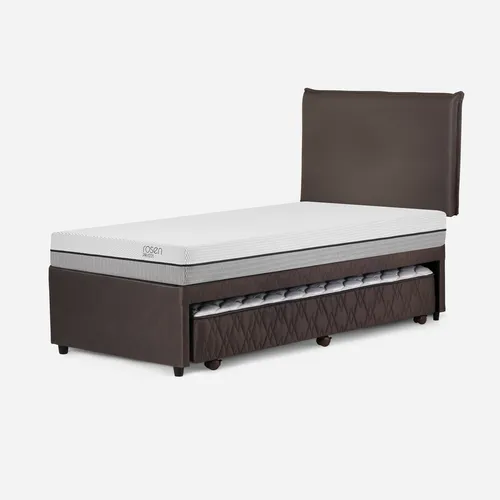 Diván Cama Pratta 1,5 Plazas + Respaldo Maurice Chocolate