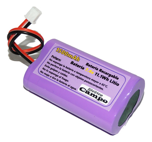 Pila Batería Para Bocina 18650 7.4v 1500mah Recargable Litio