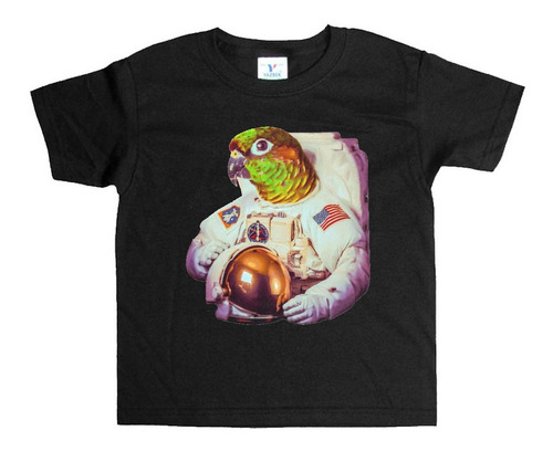 Remera Negra Adultos Astronauta R195