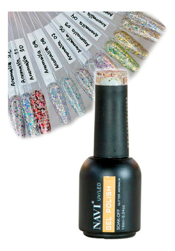 Semipermanente Navi 10 Ml Gel Uv Led Glitter Anomalia X1