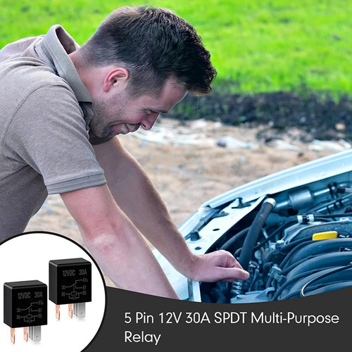 6 Relé Automotriz De 4 Piezas, 5 Pines, 12 V, 30 A,