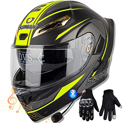 Casco De Moto Con Bluetooth Abatible, Casco Modular Integral