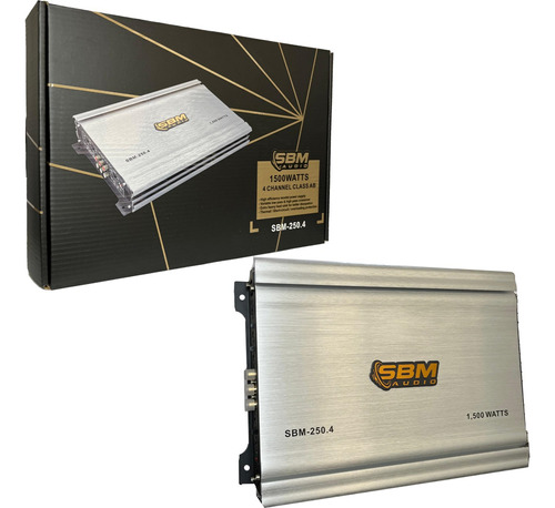Amplificador Sbm-250.4 Clase Ab 4 Canales 15000 Watts Max Color Plata