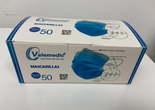Mascarilla Tapa Boca Desechable De 3 Capas. Caja De 50 Pzas.