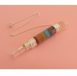 Varita De Poder Con Punta De Cuarzo 7 Chakras Reiki Vara
